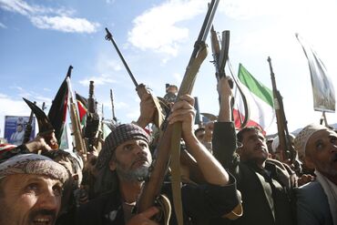 Houthi supporters in Sana'a, Yemen, in March.
